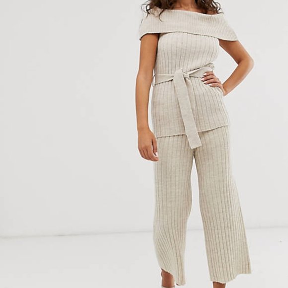 ASOS Two-Piece Knitted Culotes and Bardot Top Set - Picture 2 of 6